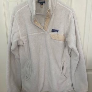 White Patagonia re-tool snap t fleece pullover